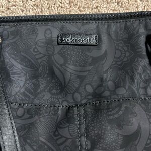 Sakroots Black Floral Design Bag